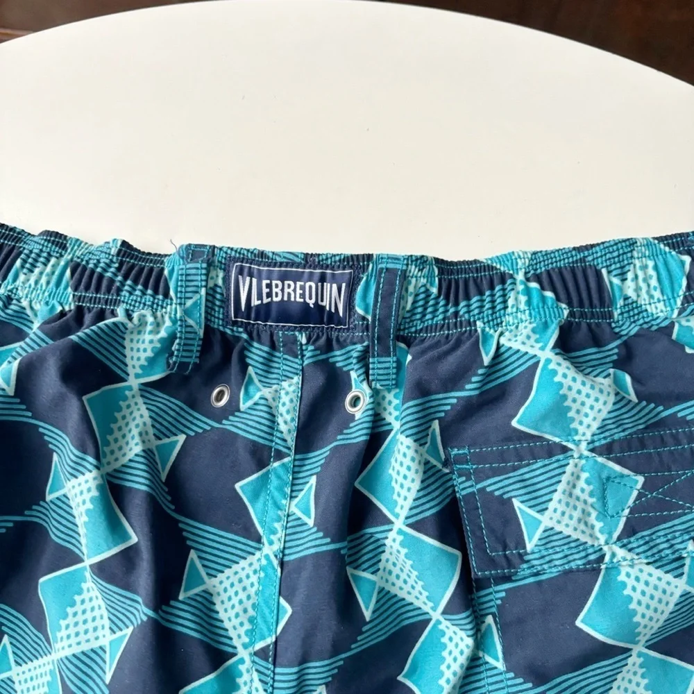 Vilebrequin Men’s Pattern Swim Trunks Size XXL Blue Unlined - Picture 7 of 9